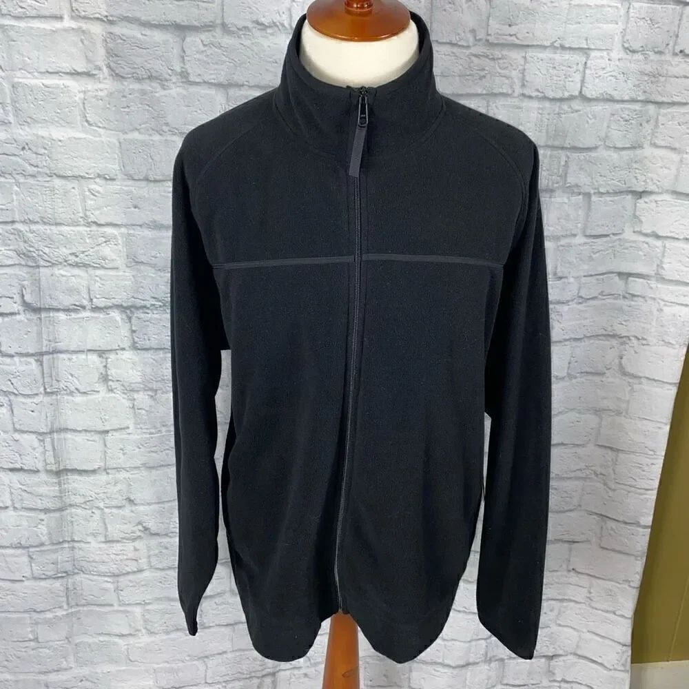 Old Navy men XXL Full zip high neck fleece jacket black